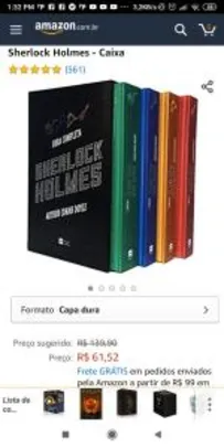 Box completo Sherlock Holmes por R$61,52 com frete grátis