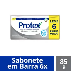 Sabonete Antibacteriano em Barra Protex Limpeza Profunda 85g 6unid