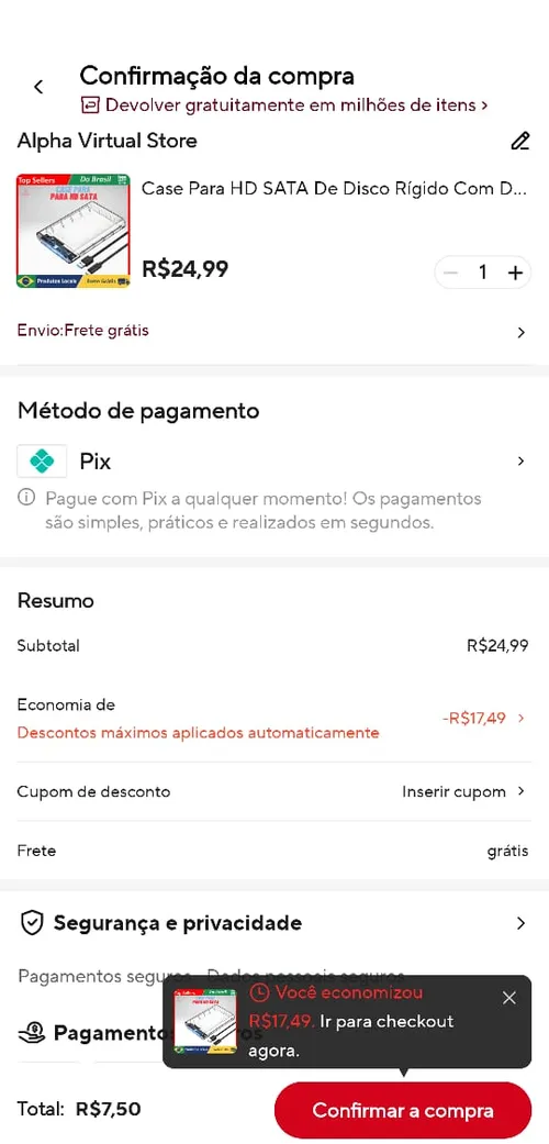 Imagem na descrição da promoção