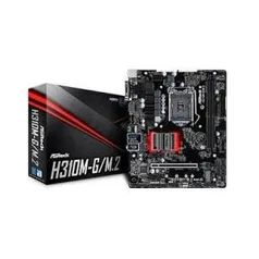 Placa-Mãe ASRock p/ Intel LGA 1151 mATX H310M-G/M.2, RGB Header, 2x DDR4 HDMI/DVI/VGA, PCI 3.0, USB 3.1