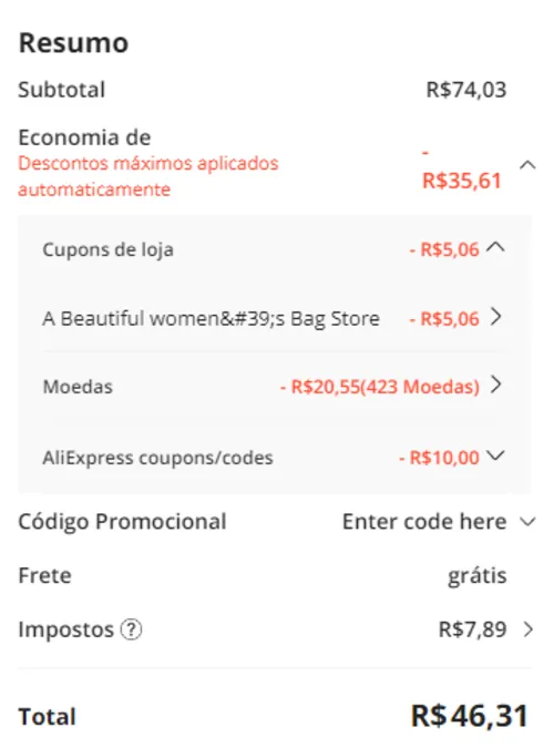 Imagem na descrição da promoção