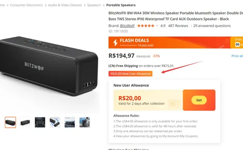 Imagem na descrição da promoção