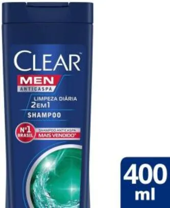 PRIME|Shampoo Anticaspa Clear Men Limpeza Diária 2 em 1 400 Ml - R$15