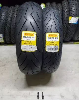 Pneus 140/70-17 + 110/70-17 Pirelli Diablo Rosso 3 Ns200