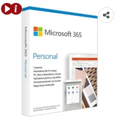 Microsoft 365 Personal Assinatura Anual para 1 Usuário com 1TB na Nuve