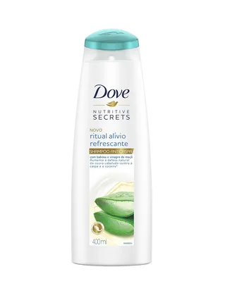 DOVE SHAMPOO 400ml COM BABOSA E VINAGRE DE MACA NUTRITIVE SECRETS RITUAL ALIVIO REFRESCANTE FRASCO 