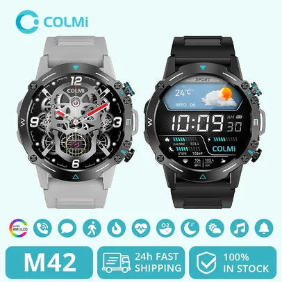 [Taxa Inclusa]Smartwatch Colmi M42 - Tela AMOLED, Resistência Militar, Ligações