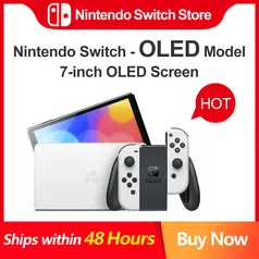 Nintendo Switch OLED Unlocked Game Console White Neon Blue and Red Joy Con EU Plug