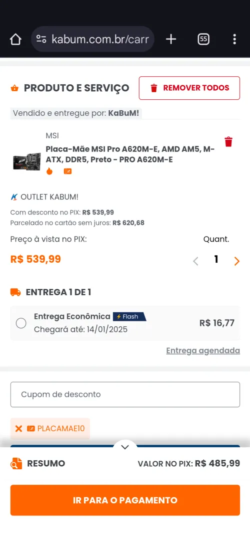 Imagem na descrição da promoção