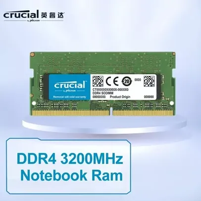 Memória RAM Crucial de 16gb 3200mhz DDR4 SO-DIMM - Original, para Notebook