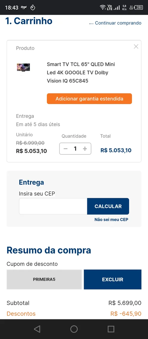 Imagem na descrição da promoção