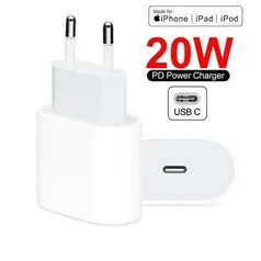 Carregador de Parede USB-C de 20W Turbo Para IPhone 12 | R$60