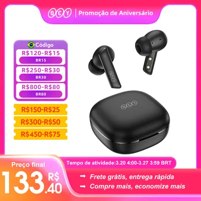 QCY HT05 ANC fone de ouvido sem fio 40dB cancel