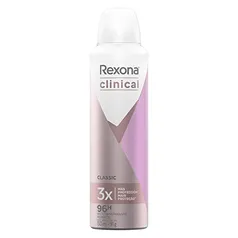 Antitranspirante Aerosol Rexona Clinical Classic 150ml (A embalagem pode variar)