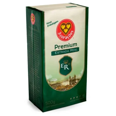 3 Corações Café Torrado e Moído Premium Estrada Real, 500G vácuo