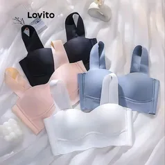 Lovito Sutiã Sexy Com Fivela Simples Para Mulheres LNL43215