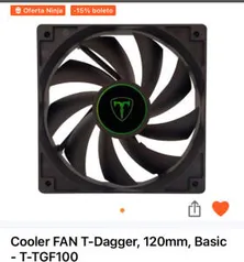 Cooler FAN T-Dagger, 120mm, Basic - T-TGF100 | R$15