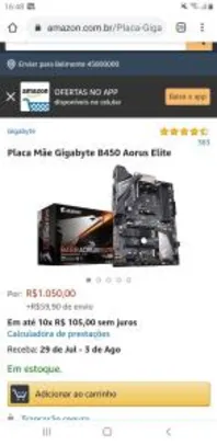 Placa Mãe Gigabyte B450 Aorus Elite