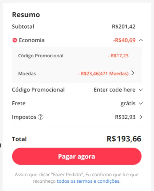 Imagem na descrição da promoção