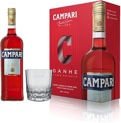 Bitter Campari 900ml + Copo