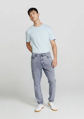 Calça Jeans Masculina Taper Marmorizada - Azul