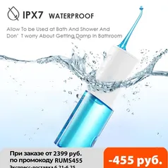 Irrigador Oral Portátil Soocas W3 Recarregável IPX7 | R$146