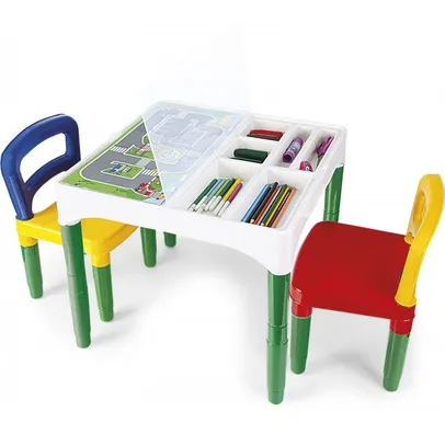 Mesa Mesinha Infantil Didática Com Cadeiras - Poliplac