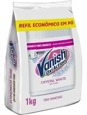 Vanish Crystal White Tira Manchas Pó Roupas Branca Refil 1kg