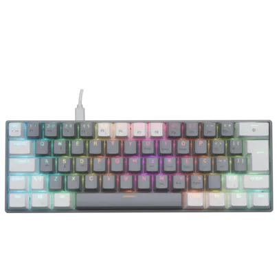 Teclado Mecânico Gamer SuperFrame Crepz, RGB, Switch Outemu Blue, ABNT2, 60%, Grey/White, SF-CREPZ-R