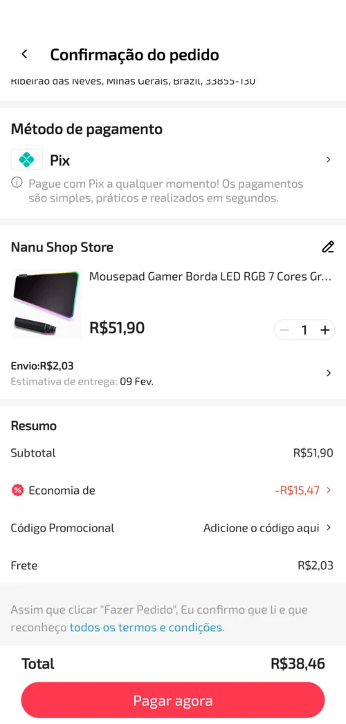 Imagem na descrição da promoção