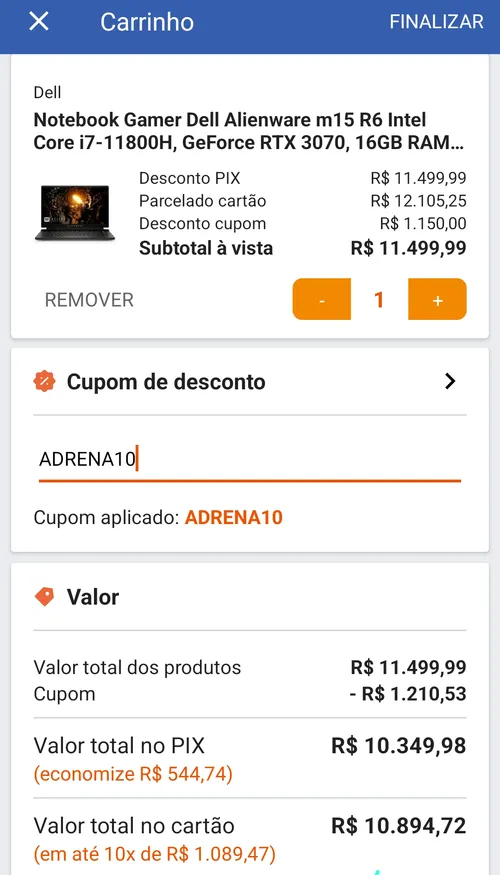 Imagem na descrição da promoção