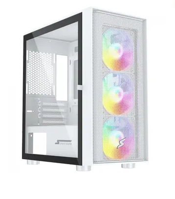 Gabinete Gamer SuperFrame Wind, Mid Tower, Vidro Temperado, M-ATX, White, Sem Fonte, Com 3 Fans