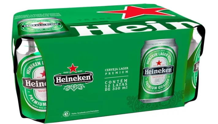 [Banqi R$ 26] Cerveja Heineken Pilsen 12 Unidades Lata 350ml