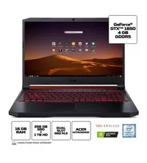 Notebook Gamer Acer Nitro 5 i7, 16 gb, 1tb hd, 256 SSD, GTX 1650 | R$6300