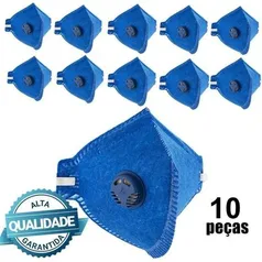 Kit 10 Máscaras N95/pff2 Com Válvula Azul - Camper / Alliance - Assepsia Hospitalar 