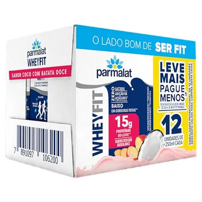 [REC] Parmalat WheyFit Coco com Batata Doce 15g de Proteína 250 Ml – Pack 12 Unidades