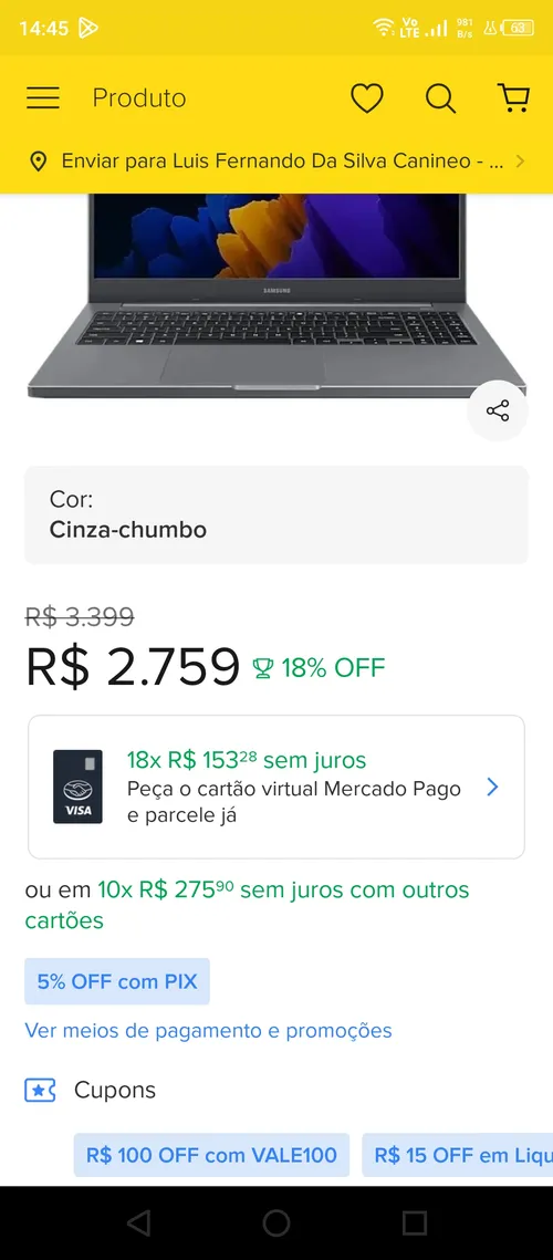 Imagem na descrição da promoção