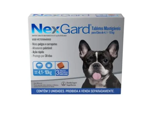 NexGard Antipulgas e Carrapatos para Cães de 10.1 a 25kg 3 tabletes