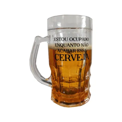 Caneca Chopp Personalizada Estou Ocupado Enquanto Não Acabar Essa Cerveja 425ml