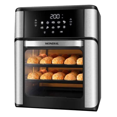 Fritadeira Air Fryer Forno Oven 12L Mondial Preto/Inox AFON-12L-BI 2000W 127V