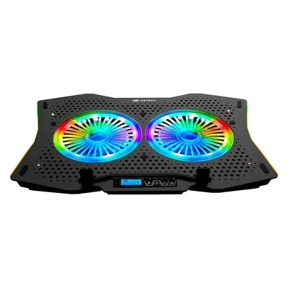 [APP]Base Gamer para Notebook C3Tech, até 17.3, RGB, Display LCD, Preto - NBC-400BK C3TECH