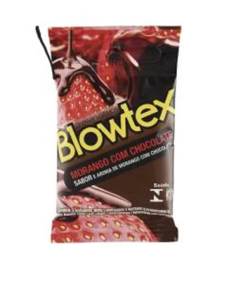 [PRIME][RECORRÊNCIA] Preservativo Morango com Chocolate com 3 Unidades, Blowtex, Branco | R$2,52