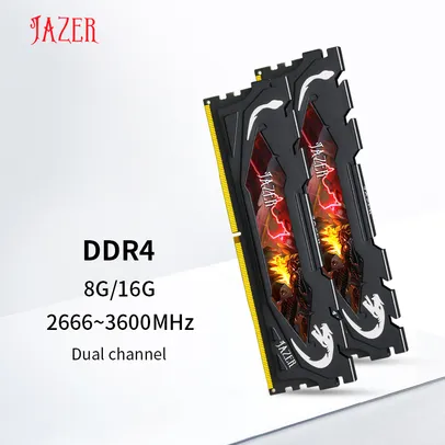 [8GB/16GB/32GB - DESCRIÇÃO] Memórias RAM DDR4 Desktop Jazer Black