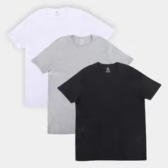 Kit Camisetas Hering Básicas Com 3 Peças Masculinas [Tam.:P ao GG]