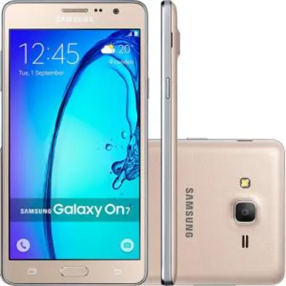 Smartphone Samsung Galaxy On 7 Dual Chip Android 5.1, 5.5" 16GB 4G 13MP - Dourado - R$ 629,10