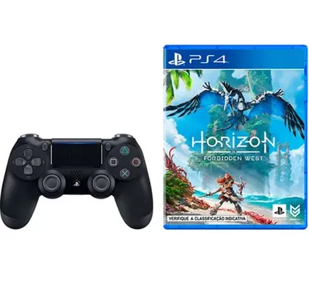 [R$390 AME] Controle PS4 + Game Horizon Forbidden West PS4