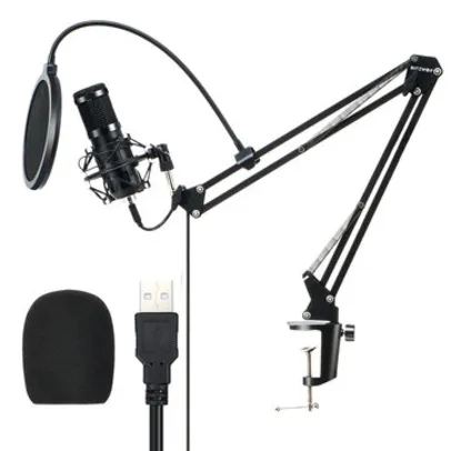 Microfone Condensador USB BlitzWolf® BW-CM2 Kit com Braço e Suporte | R$278