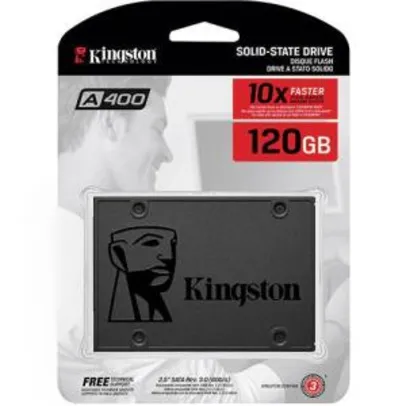 SSD Kingston A400 120GB - 500mb/s para Leitura e 320mb/s para Gravação - R$87
