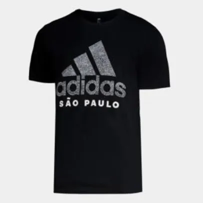 Camiseta Adidas Cidade São Paulo Masculina - Preto - R$49,99