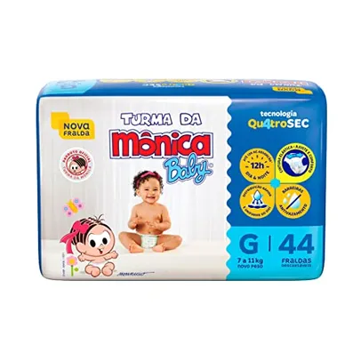 [R$ 35,14 REC] Fralda Turma da Mônica Baby Mega G 44 Unidades